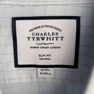 Charles Tyrwhitt Men's Blue 16/33 Slim Fit Shirt V Soft Cotton. Non Iron!